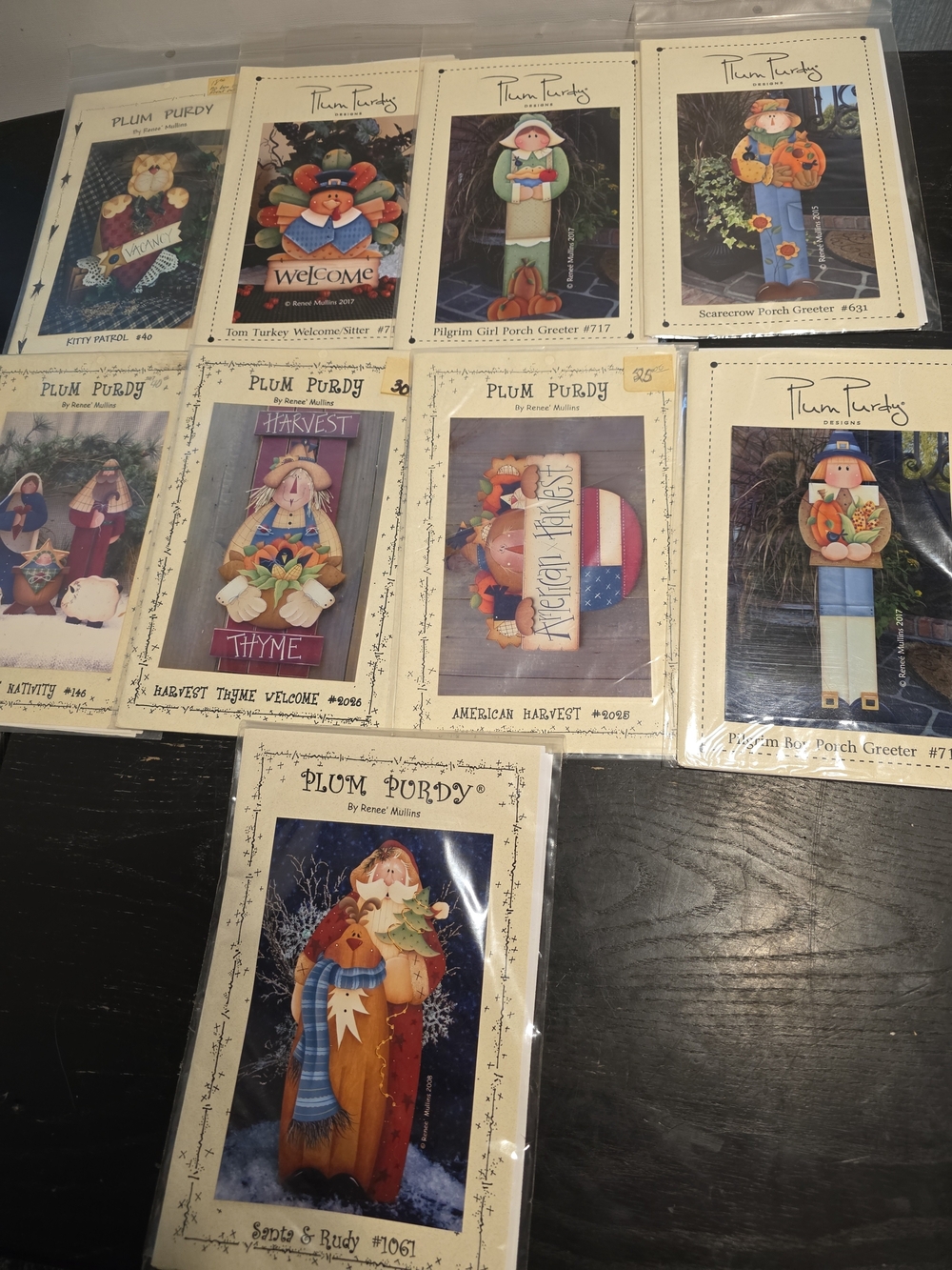Vintage Plum Purdy Designs By Renee Mullins, 9 Holiday Patterns, DIY Wood/fabric